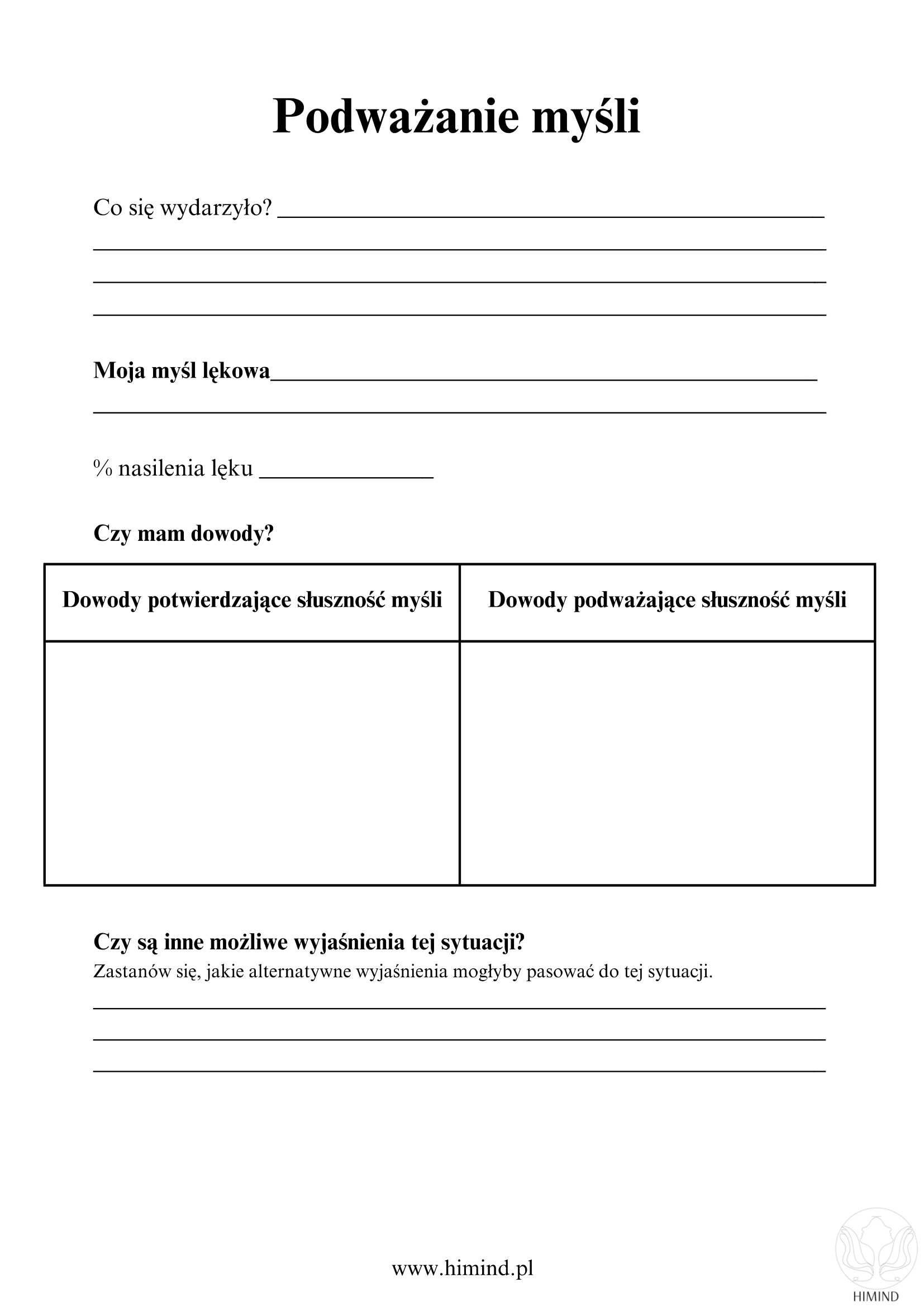 Teczka pracy (z zaburzeniami lękowymi) psychoterapeuty CBT 4 Teczka pracy (z zaburzeniami lękowymi) psychoterapeuty CBT - obrazek 4